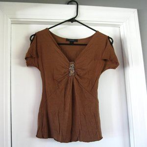 5/$25 Sale! Express top with sequin/bead detail.